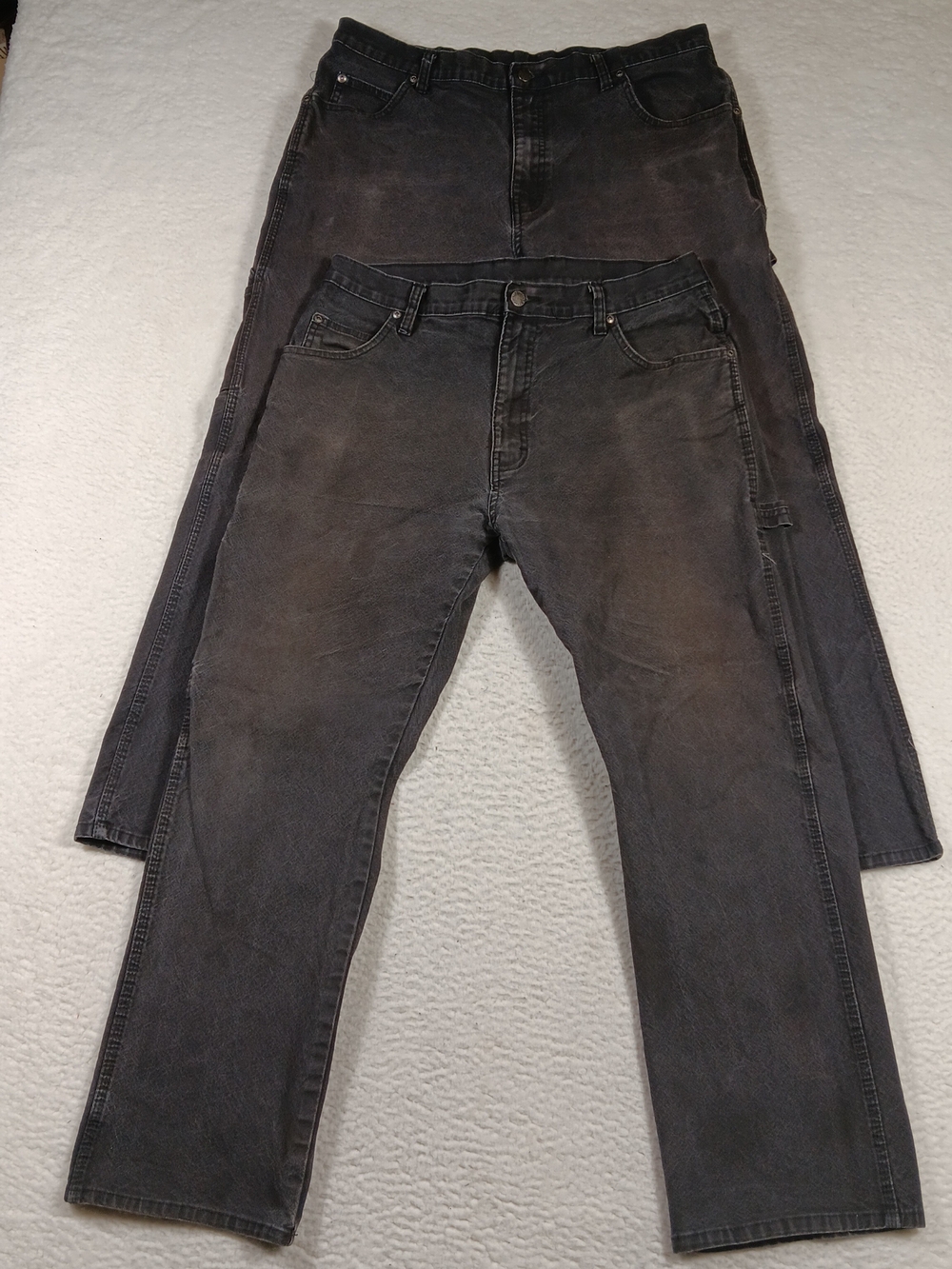 Dickies Carpenter Pants Mens 36x30 Gray Canvas Distressed Fade Workwear Lot Of 2